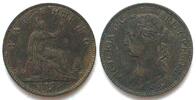 England GREAT BRITAIN Farthing 1875 H VICTORIA bronze AU! -