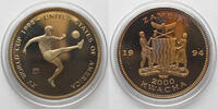 Sambia ZAMBIA - PATTERN 2000 Kwacha 1994 WORLD CUP SOCCER Cu-Ni Proof -