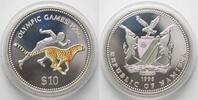 Namibia NAMIBIA 10 Dollars 1996 Runner & cheetah OLYMPICS silver Proof -