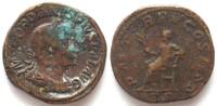 Roman Imperial GORDIAN III (238-244 AD). AE Sestertius, 242-243, Apollo seated, VF -