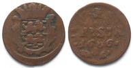 Niederlande - Friesland NETHERLANDS - FRIESLAND Duit 1686 Lion copper VF -