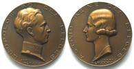 Belgien - Medaillen KING LEOPOLD III OF BELGIUM & QUEEN ASTRID bronze 1935 by Turin 68mm -