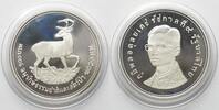 Thailand THAILAND 100 Baht 1974 Brown-antlered deer WWF silver Proof SCARCE! -