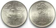 Tschechoslowakei CZECHOSLOVAKIA 50 Korun 1973 25th Anniversary - Victory of Communist, silver UNC -