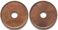 Niederländisch Indien NETHERLANDS EAST INDIES Mint error Blank Planchet Cent 1939 bronze -