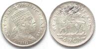 Äthiopien 1/20 Birr ETHIOPIA Gersh EE 1895 (1903) MENELIK II silver UNC! -