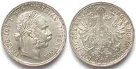 Haus Habsburg AUSTRIA 1 Florin 1887 FRANZ JOSEPH I silver UNC! -