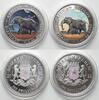 Somalia SOMALIA Set 2 x 100 Shillings 2022, Elephant DAY & NIGHT silver 1 oz COLORED -