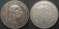 Haus Habsburg AUSTRIA. 5 Corona 1909, FRANZ JOSEPH I, large head, silver, AU! -