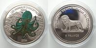 Kongo - Kinshasa CONGO 5 Francs 2004 Octopus EXCEPTIONAL ANIMALS Cu-Ni Proof COLORED -