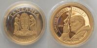 Tansania TANZANIA. 1500 Shillings 2014, Canonization of the Pope John Paul II, gold Proof -