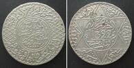 Marokko MOROCCO 1/2 Rial AH 1322 (1904) Paris ABD AL-AZIZ silver, key date! AU! -