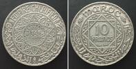 Marokko MOROCCO 10 Francs AH 1352 (1933) silver Prooflike specimen! -