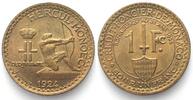 Monaco MONACO. 1 Franc 1924 LOUIS II Alu-Bro UNC!!! -