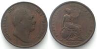 England GREAT BRITAIN Penny 1834 WILLIAM IV copper aVF -