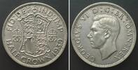 England GREAT BRITAIN 1/2 Crown 1939 GEORGE VI silver AU! -