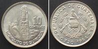 Guatemala GUATEMALA 10 Centavos 1964 silver KEY DATE! UNC! -