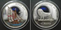 Kongo - Kinshasa CONGO 10 Francs 2000 DIOGO CAO silver COLORED Proof, SCARCE! -