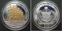 Samoa (Westsamoa) SAMOA 10 Tala 2010 PREUSSEN silver, gilt variety, Proof RARE! -