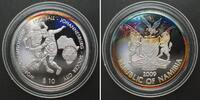 Namibia NAMIBIA 10 $ 2009 FOOTBALL WORLD CUP, Soccer City, JOHANNESBURG, silver RARE! -