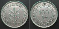 Palästina PALESTINE 100 Mils 1927 silver AU! -