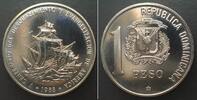 Dominikanische Republik DOMINICAN REPUBLIC 1 Peso 1988 COLUMBUS DISCOVERY Cu-Ni Prooflike -