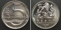 Tschechische Republik Kronen CZECH REPUBLIC 5 Korun 1997 nickel plated steel SCARCE!!! -