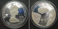 Dominica DOMINICA 20 Dollars 1978 CHI, GRAF ZEPPELIN silver Proof RARE! -