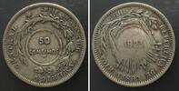 Costa Rica COSTA RICA 50 Centimos 1923 Type VIII counterstamped 25 Centavos 1893 silver VF+ -