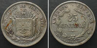 Costa Rica COSTA RICA. 25 Centavos 1892 HEATON, silver, XF -