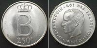 Belgien BELGIUM 250 Francs 1976, 25TH ANN. OF REIGN silver UNC! -