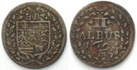 Hessen-Darmstadt Germany HESSE-DARMSTADT 2 Albus 1694 IAR, ERNST LUDWIG, billon VF -
