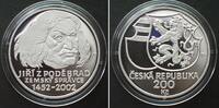 Tschechische Republik Kronen CZECH REPUBLIC. 200 Korun 2002, George of Podebrady, silver Proof -