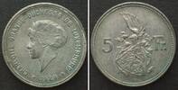 Luxemburg LUXEMBOURG 5 Francs 1929 CHARLOTTE silver XF! -