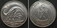 Sahara SAHARAWI ARAB D.R. 100 Pesetas 1993 Prehistoric Animals BRONTOSAURUS steel BU -