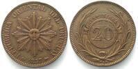 Uruguay URUGUAY. 20 Centesimos 1857 D, copper AU! -