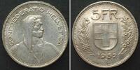 Schweiz SWITZERLAND. 5 Francs 1952 silver UNC-, KEY DATE! -