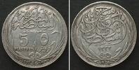 Ägypten EGYPT. 5 Piastres 1917 H, Hussein Kamil, silver, XF -