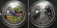 Äquatorialguinea EQUATORIAL GUINEA 7000 Francos 1993 Plateosaurus DINOSAURS silver COLORED -
