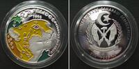 Sahara SAHARAWI 500 Pesetas 1996 Cheetah FELIDAE silver multicolor Proof RARE!!! -