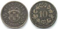 Schweiz SWITZERLAND 10 Rappen 1850 BB billon aVF/VF+ -