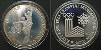 Ungarn HUNGARY Piefort 200 Forint 1980 Skaters OLYMPICS LAKE PLACID silver Proof -