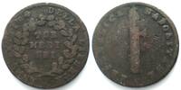 Italien NAPLES. Republic, 6 Tornesi Anno 7 (1799) copper aVF -