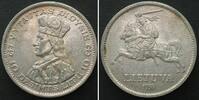 Litauen LITHUANIA 10 Litu 1936 VYTAUTAS silver AU! -