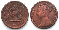 England GREAT BRITAIN 1887 JUBILEE MODEL HALF FARTHING VICTORIA bronze VF/XF -
