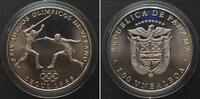 Panama PANAMA 1 VN Balboa 1988 Fencing OLYMPICS SEOUL Cu-Ni Proof -