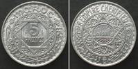 Marokko MOROCCO 5 Francs AH 1370 (1950) MOHAMMED V. Alu, Prooflike specimen -