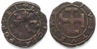 Italien - Neapel, Königreich NAPLES Sestino GIOVANNA LA PAZZA & CHARLES OF AUSTRIA 1516-19 copper, aXF! -
