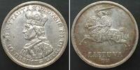 Litauen LITHUANIA 10 Litu 1936 VYTAUTAS silver UNC-! -
