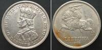 Litauen LITHUANIA 10 Litu 1936 VYTAUTAS silver UNC-! -